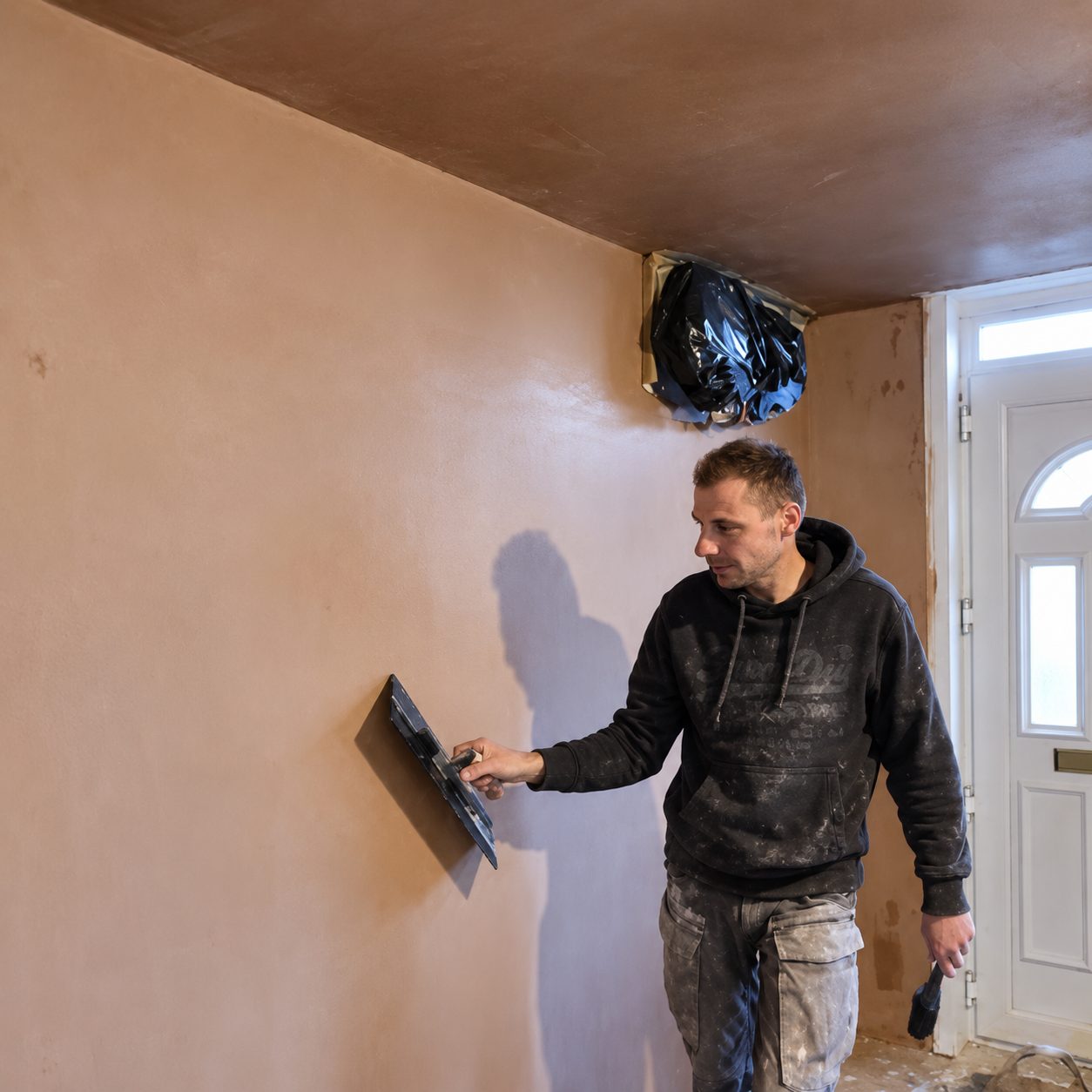 Simon skimming an internal wall